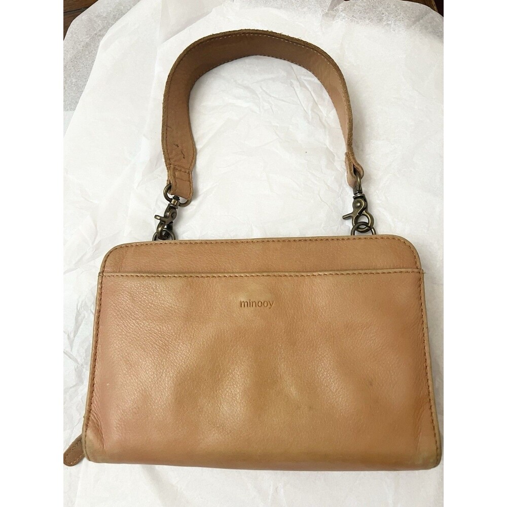Minooy - Bali Leather Shoulder Wallet Handbag Purse Brown